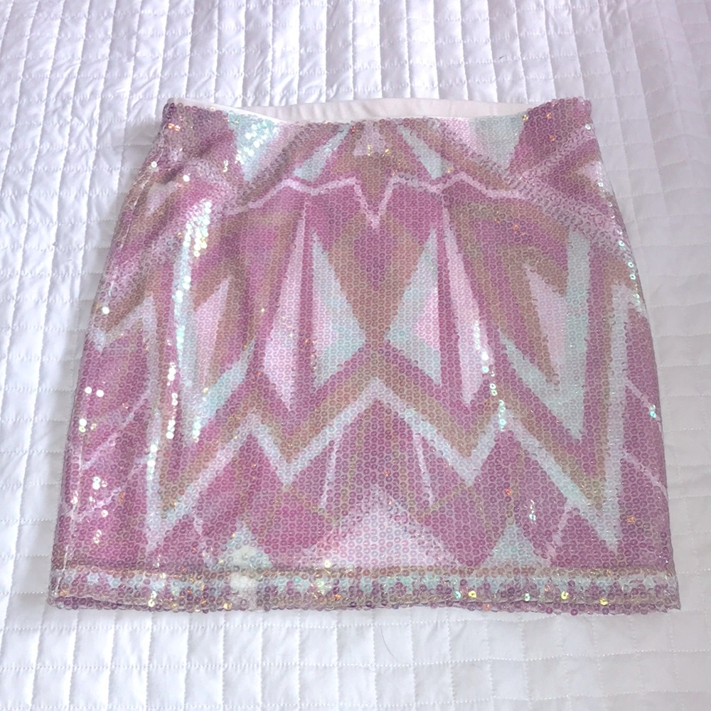 Sequin Iridescent Pink Design Pattern Mini Bodyco… - image 1